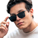 Óculos De Sol Quadrado Delluxe Vision Masculino Proteção Uv400 Original