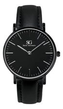 Relógio Masculino Couro Preto Saint Germain Murray Full Black 40mm Fundo Preto