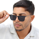 Óculos De Sol Quadrado Delluxe Vision Masculino Proteção Uv400 Original