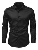 Camisa Social Masculina Slim Fit Delluxe Preta