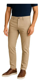 Calça Masculina Sarja Slim - Bege